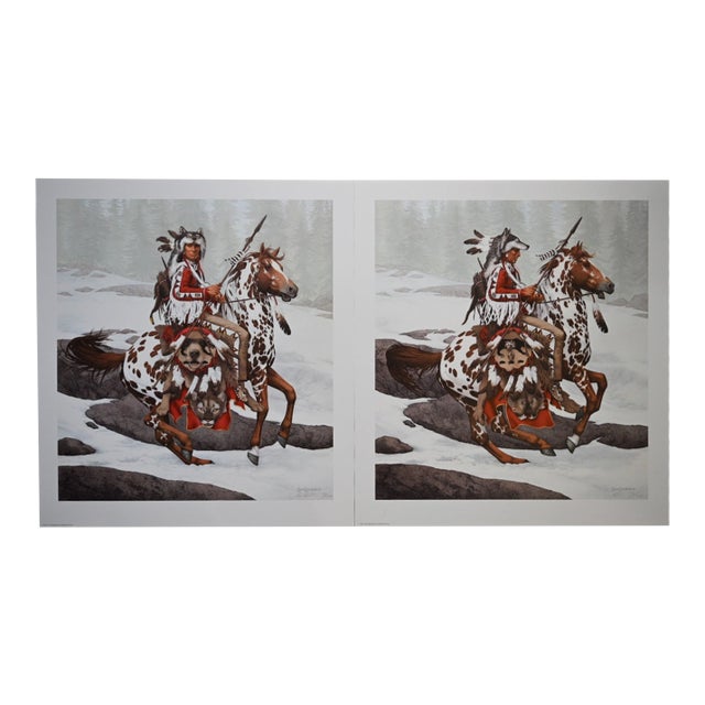 1987 Bev Doolittle "Guardian Spirits" Signed Lithograph Set of 2 With Folio & Coa For Sale