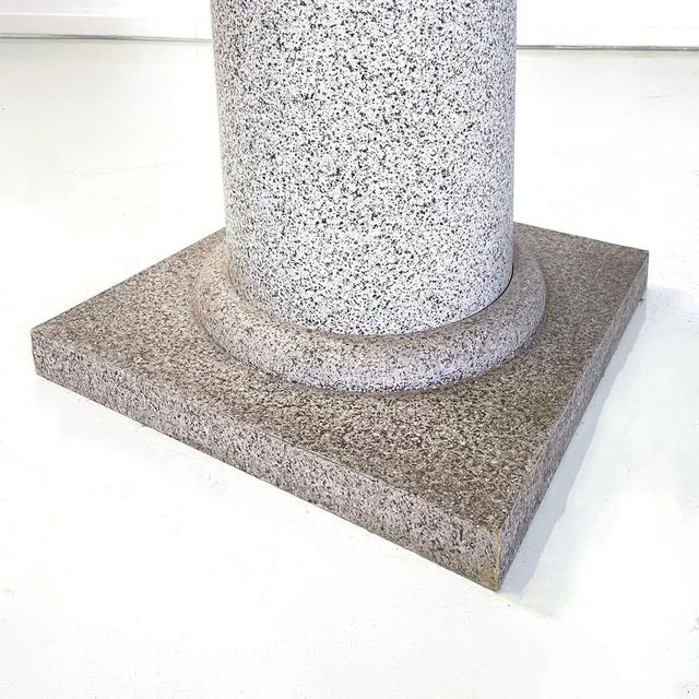 Italian Modern Wood Painted as Stone Pedestal Column, 1990s For Sale - Image 9 of 12