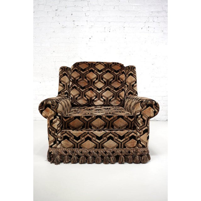 Vintage Lounge Chairs with Psychedelic Fabric, 1960s, Set of 2 For Sale - Image 4 of 8
