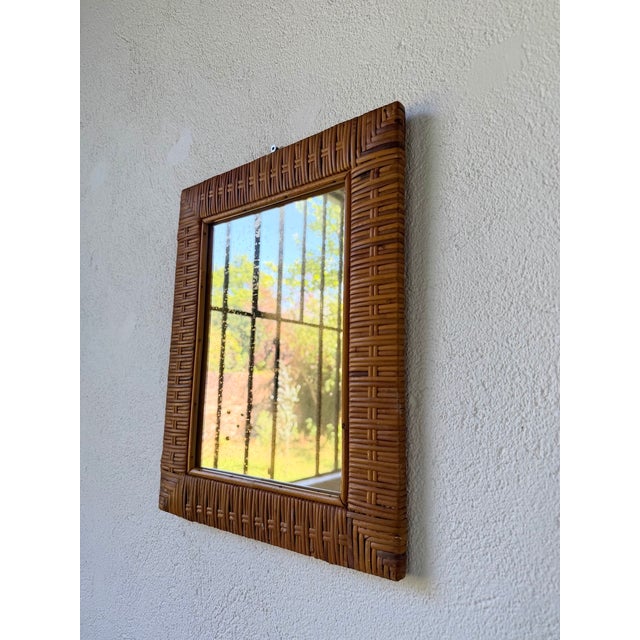 Vintage Woven Wicker Mirrors, 1950s, Set of 3 For Sale - Image 13 of 18