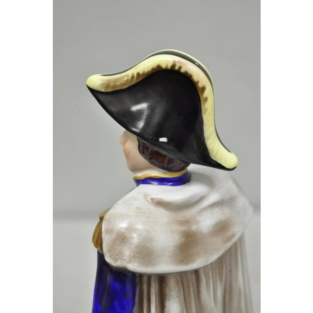 Blue Vintage Capodimonte Italian Porcelain Napoleonic General Figurine Statue 7282- A For Sale - Image 8 of 12