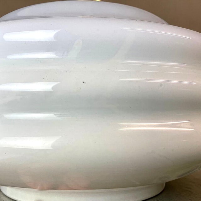 Mid-Century Modern White Glass Pull Down Dining Room Pendant Lamp, 1970s For Sale - Image 10 of 11