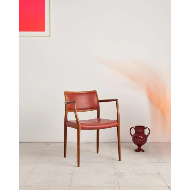 Armchair Model 65 with Leather Upholstery by Niels O. Møller for j.l. Møllers, Denmark, 1960s For Sale - Image 4 of 18