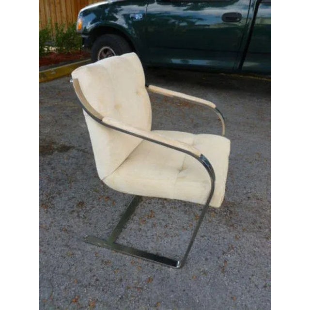 1970s 1970s Mid-Century Modern Brueton Heavy Thick Chromed Steel Arm Chairs - Set of 4 For Sale - Image 5 of 11