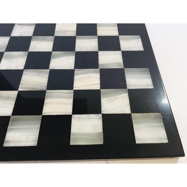 Vintage Marble Chess Board With Hand Carved Black and ...