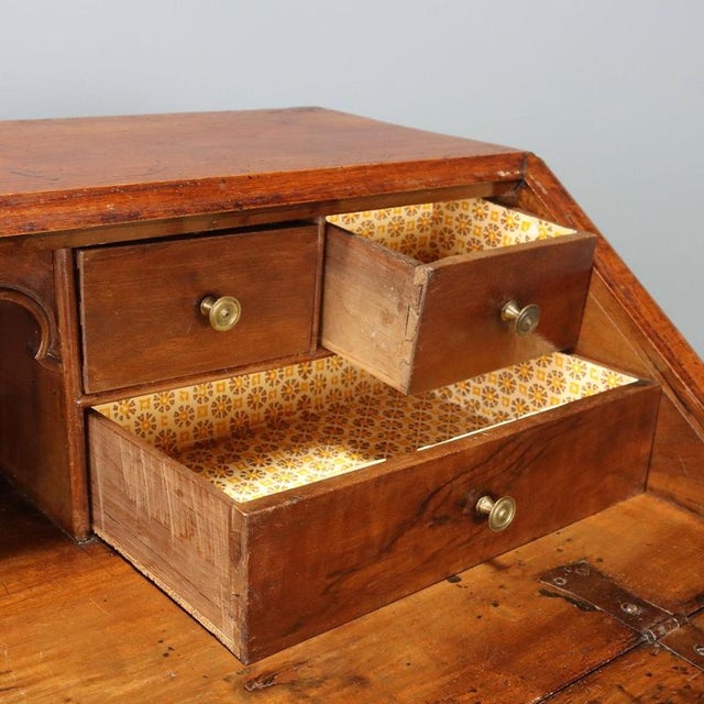 Baroque Walnut Bureau with Maple Inlays For Sale - Image 6 of 16