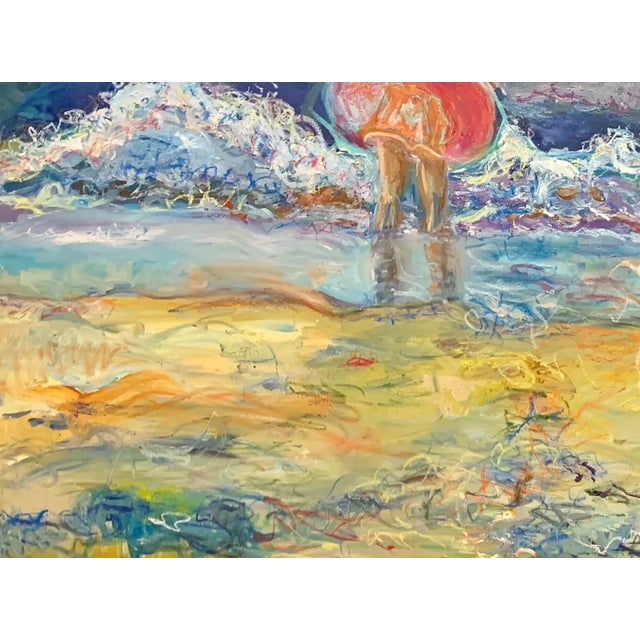 Wood 'Waves', Oil Painting, Framed, One-of-a-Kind Art, by Van Ness For Sale - Image 7 of 13