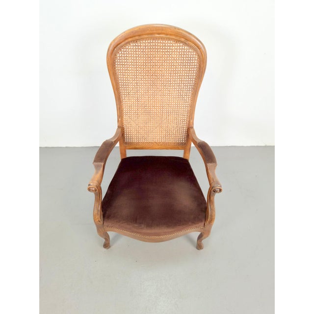 Vintage French-Style Cane-Back Armchair, 1920 For Sale - Image 3 of 13