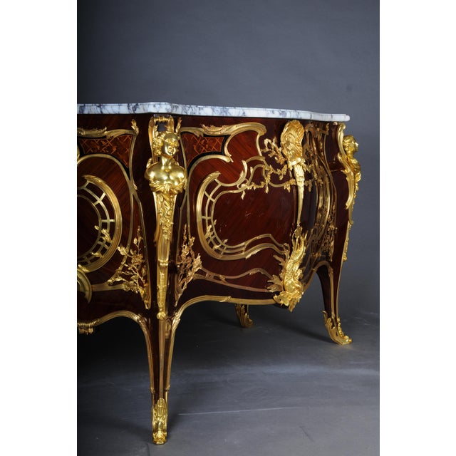 20th Century Chest of Drawers in Oak with Gilt Bronze after Linke For Sale - Image 12 of 18