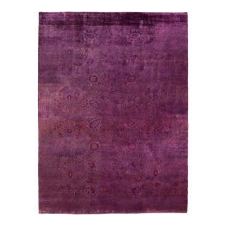 Vibrance Hand Knotted Area Rug, Purple - 10' 0" x 13' 8" For Sale