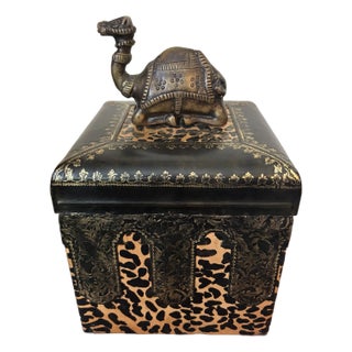 1990s John-Richard Leather and Brass Hinged Box For Sale