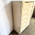 Wood Postmodern Cream Laminate Highboy Dresser With Gold Accents For Sale - Image 7 of 10