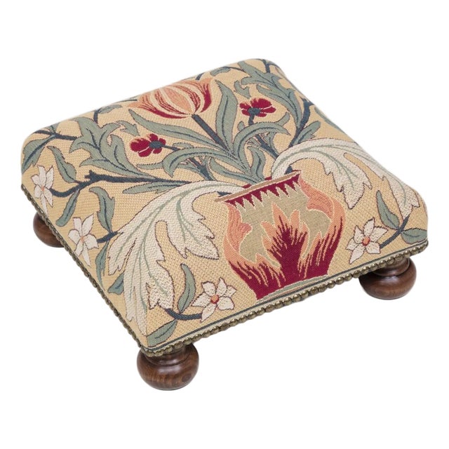 Morris Tulip Tapestry Footstool For Sale