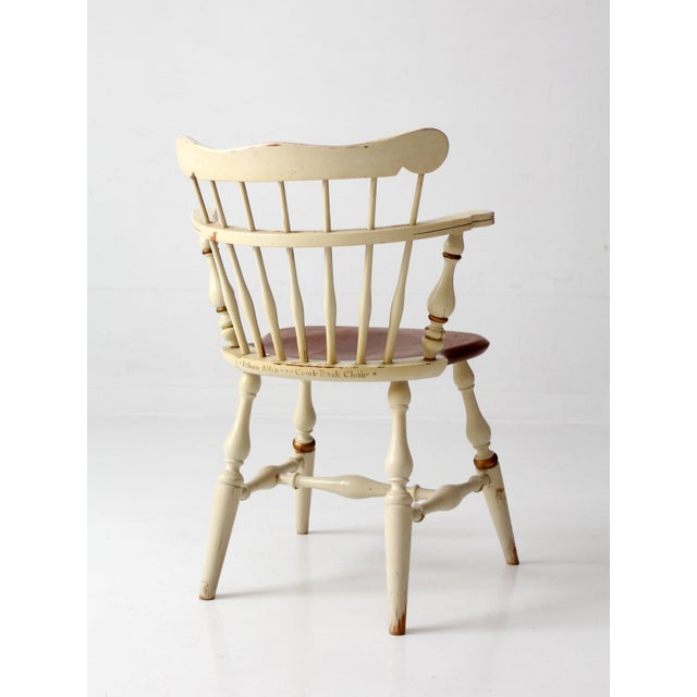 Wood Vintage Ethan Allen Comb Back Painted Chair For Sale - Image 7 of 13