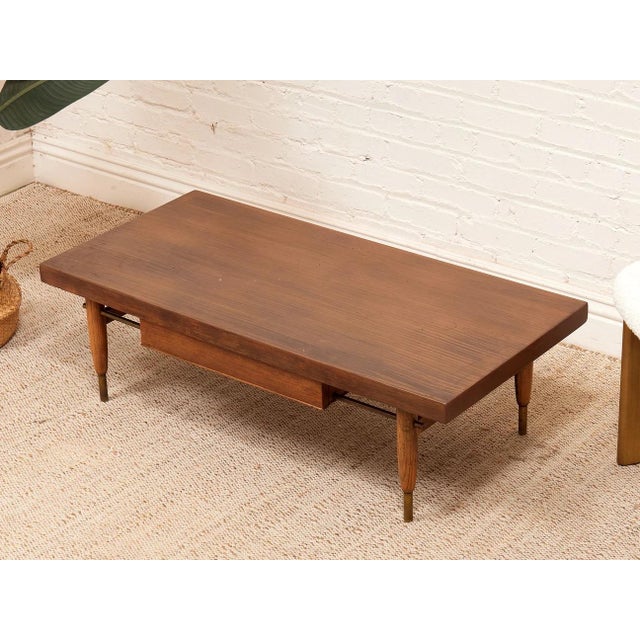 Burnt Umber Walnut Vintage Coffee Table For Sale - Image 8 of 12