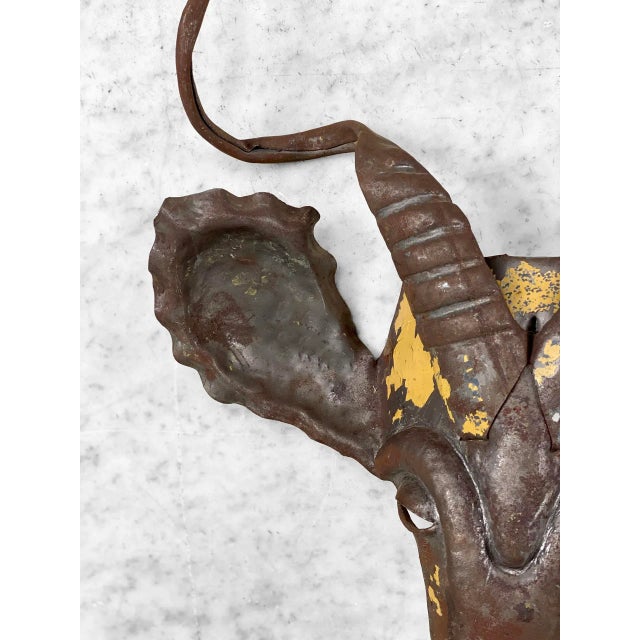 African Folk Art Industrial Kudu Antelope Wall Hanging Sculpture For Sale - Image 4 of 7