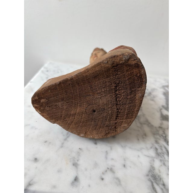 Early 20th Century Guan Yin Meditating Buddha Carved Wood Figure For Sale - Image 5 of 7