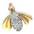 14k Yellow Gold 0.6ctw Diamond Studded Bee Brooch For Sale