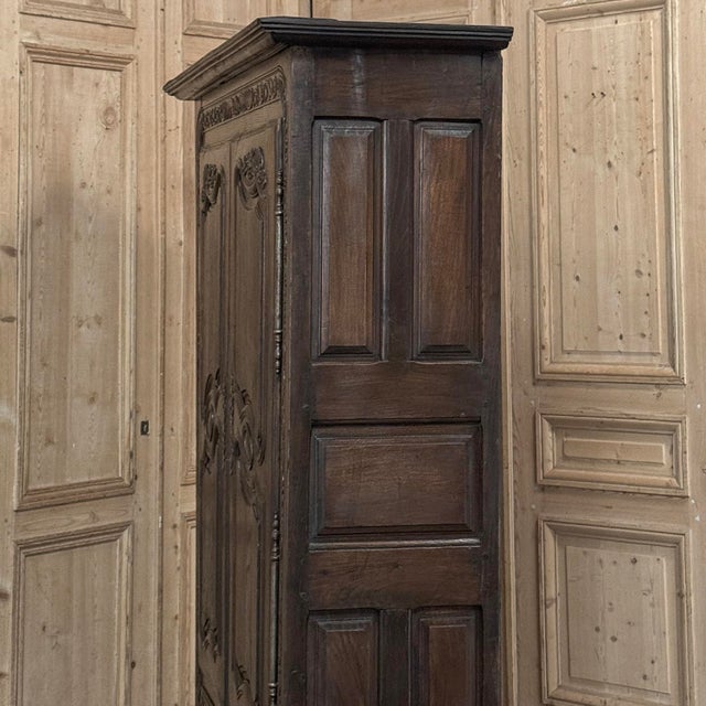 18th Century Country French Normandy Carved Oak Armoire For Sale - Image 14 of 18