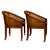 Brown 1970s Set of 4 Bent Oak & Cane Tub Chairs on Casters W/ Royal Blue Cushions in the Manner of Ward Bennett For Sale - Image 8 of 18
