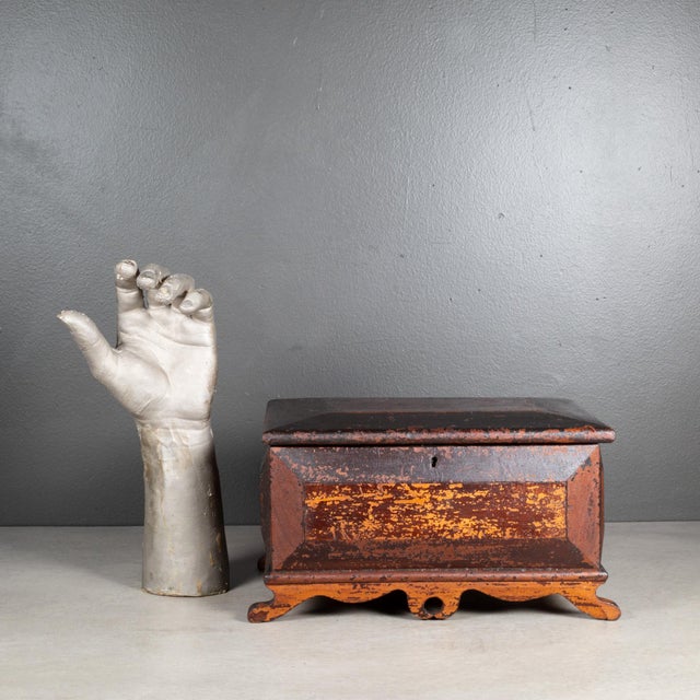 19th C. Distressed Scroll-Footed Box For Sale - Image 9 of 9