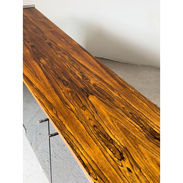 Rosewood, Chrome & Smoked Glass Sideboard attributed to Richard Young for Merrow Associates, 1960s For Sale - Image 7 of 16