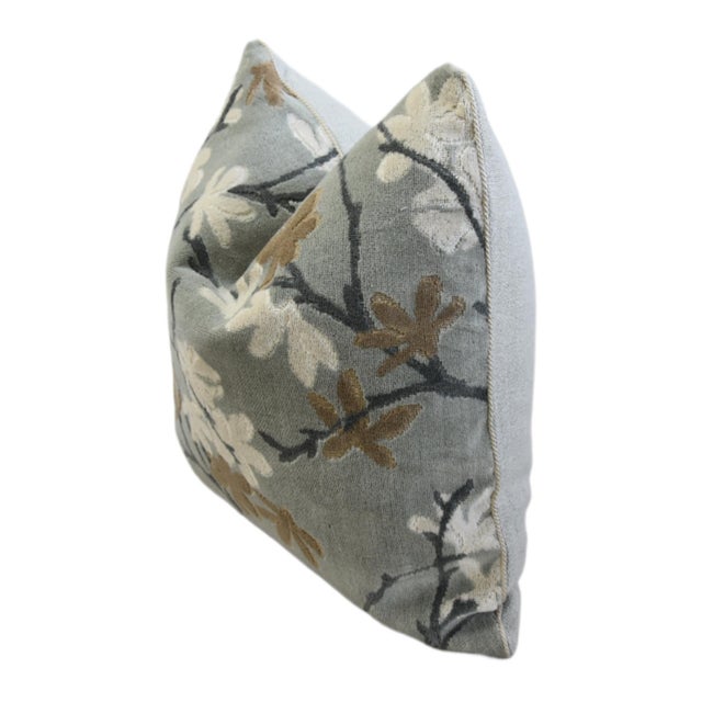 Donghia Donghia Floral Magnolia Blossom Velvet Feather/Down Pillow For Sale - Image 4 of 6