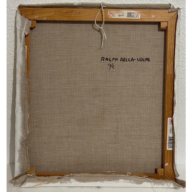 Textile Ralph Della Volpe, Modernist Abstract Oil Painting Marine Seascape Sunset W Boat Ralph Della Volpe For Sale - Image 7 of 7