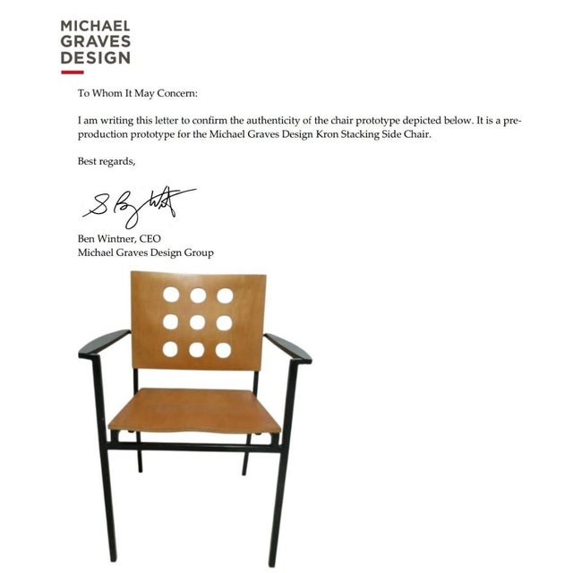 nice shape tight and sturdy. some wear. chair was designed by Michael graves . never put into production. this special...