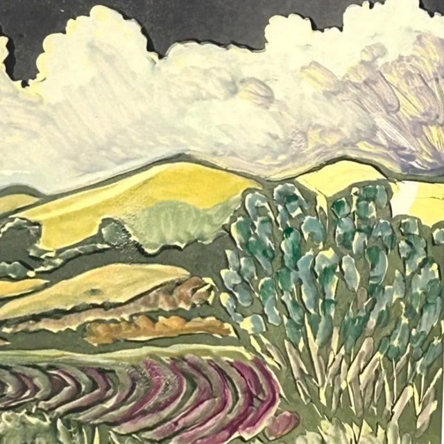 1980s Vintage Ann Hogle Original Watercolor Landscape Painting For Sale - Image 5 of 7