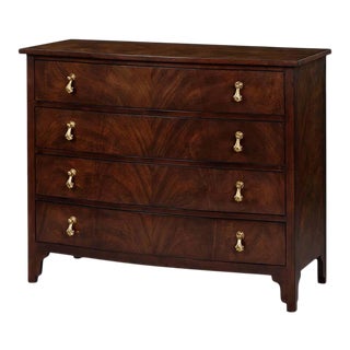 Georgian Bowfront Mahogany Chest For Sale