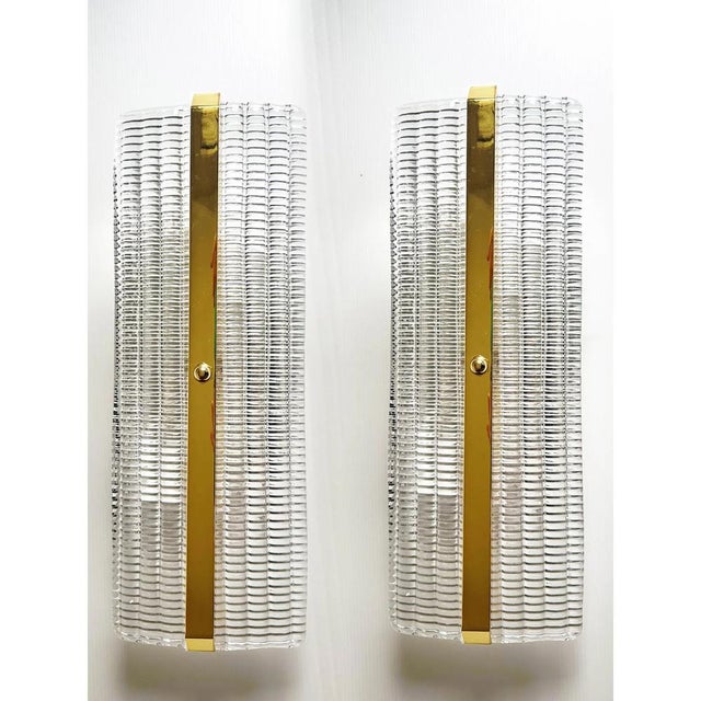 Gold Murano Glass Rectangular Diamanted Wall Sconces by Simoeng, Set of 2 For Sale - Image 6 of 9