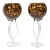 A Pair of Art Glass Stemmed Goblets in Tortoise Shell For Sale