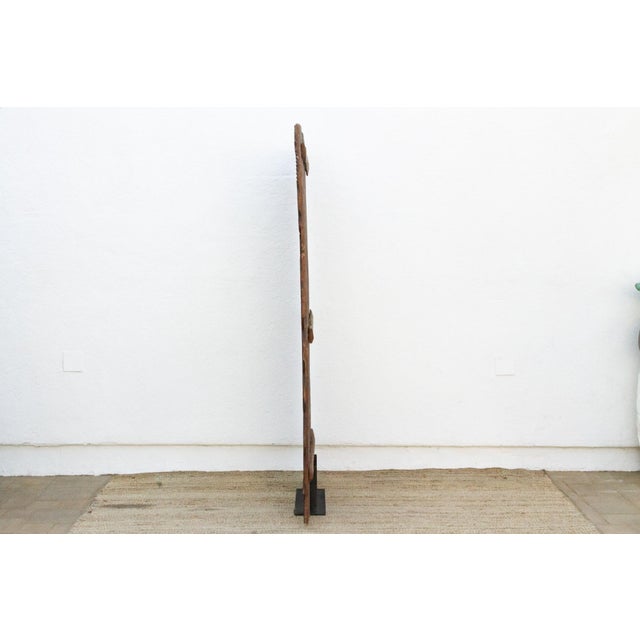 African 73" Tall Beautifully Carved African Nupe Door For Sale - Image 3 of 7
