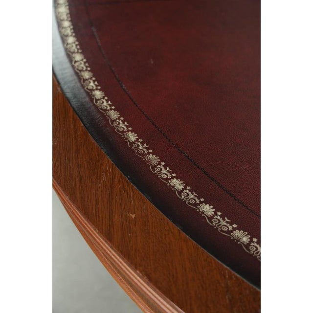 Animal Skin 20th Century English Oval Coffee Table with a Red Leather Top For Sale - Image 7 of 11
