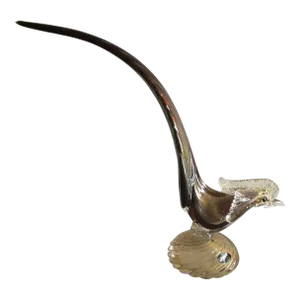 1980s Seguso Murano Art Glass Road Runner Sculpture, Made in Italy