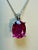 2020s 5 Carat Oval Cut Natural Pink Tourmaline 14 Karat White Gold Necklace, 18" Long For Sale - Image 5 of 8