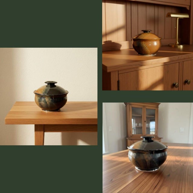 Cady Clay Works Seagrove Nc Lidded Bowl-Studio Art Pottery-Covered-Handmade For Sale - Image 11 of 11