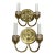 Antique Pair of Classic Double-Arm Wall Sconces Polished Brass Finish Transition For Sale