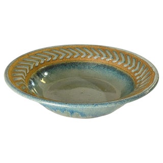 Scandinavian Stoneware Bowl Enameled, 1960s For Sale
