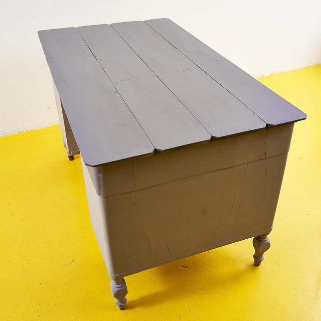 Vintage Wooden Desk with Drawers For Sale - Image 10 of 13
