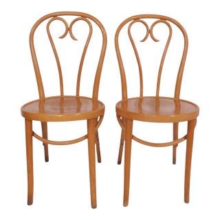 Pr. Cafe Bistro Style Dining Chairs Made in Romania After Thonet For Sale
