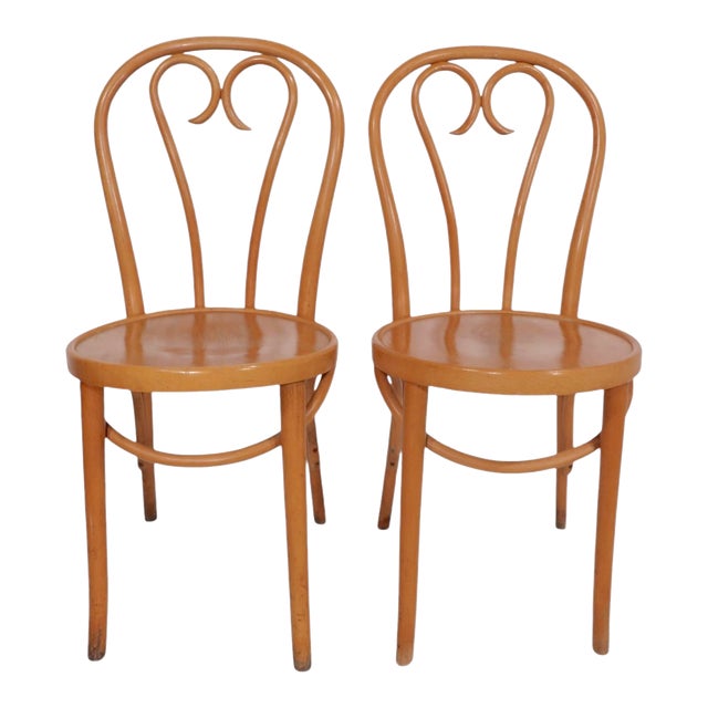 Pr. Cafe Bistro Style Dining Chairs Made in Romania After Thonet For Sale