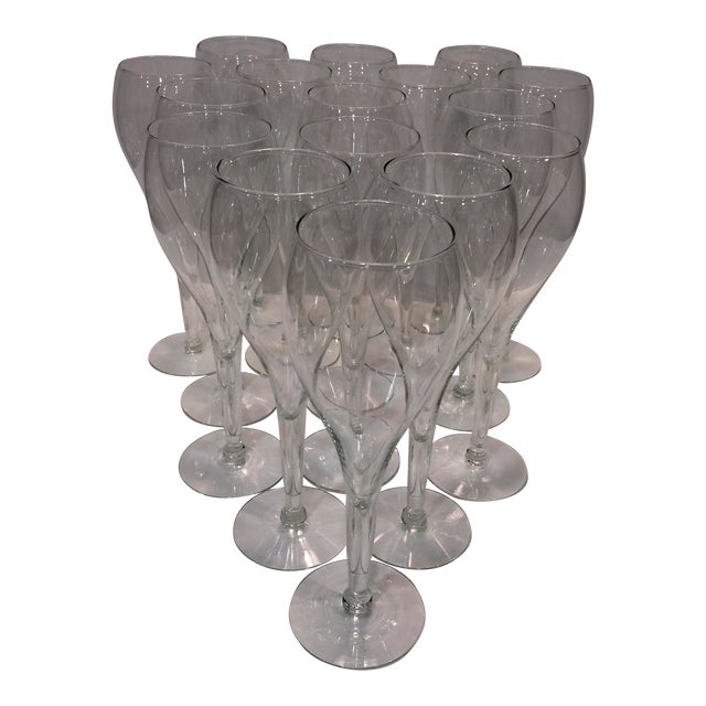 Vintage Crystal Tulip Champagne Glasses Set of 16 Chairish