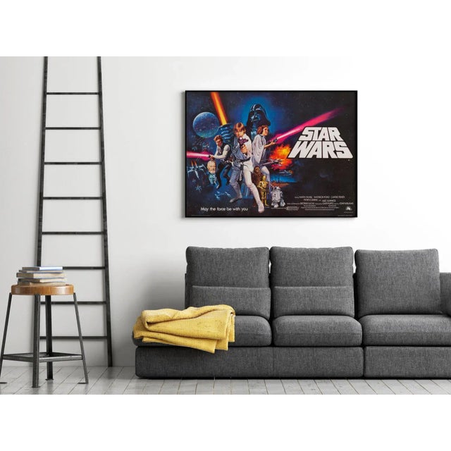 Postmodern "Star Wars" Original Vintage British Quad Movie Poster by Tom Chantrell, 1977 For Sale - Image 3 of 4