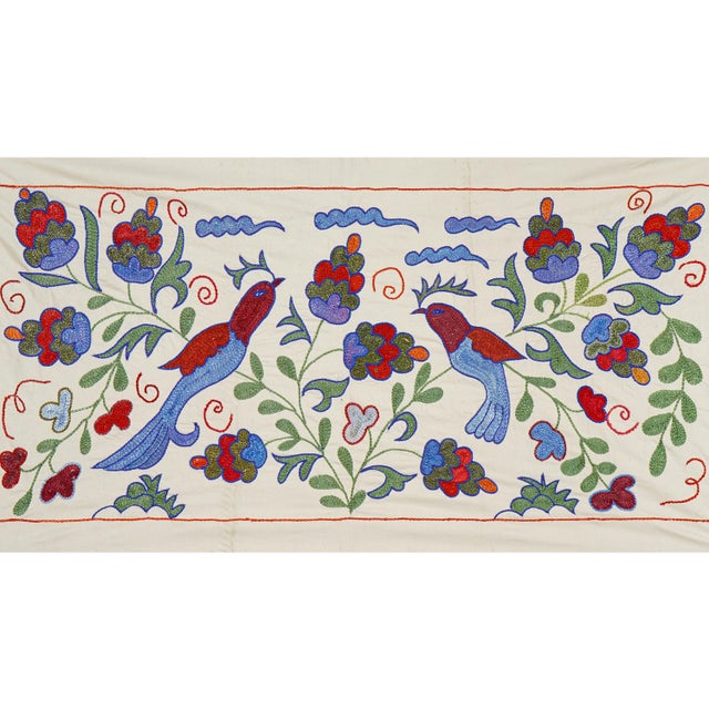 Vintage Suzani from Samarkand, circa 1900s. Dimension; 19'' x 35" inches /47 x 90 cm / 1'5'' x 2'9'' Material: 100%...