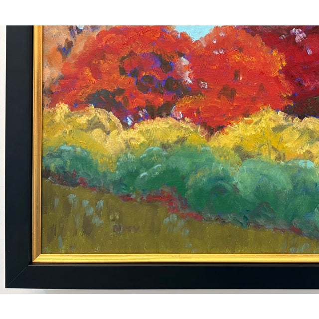 2020s “Autumn Lane” Framed Oil on Linen by Nancy M. Vignola - For Sale - Image 5 of 7