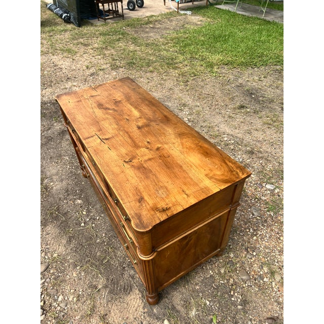 French 19th Century Louis XVI Solid Walnut Commode For Sale - Image 9 of 12