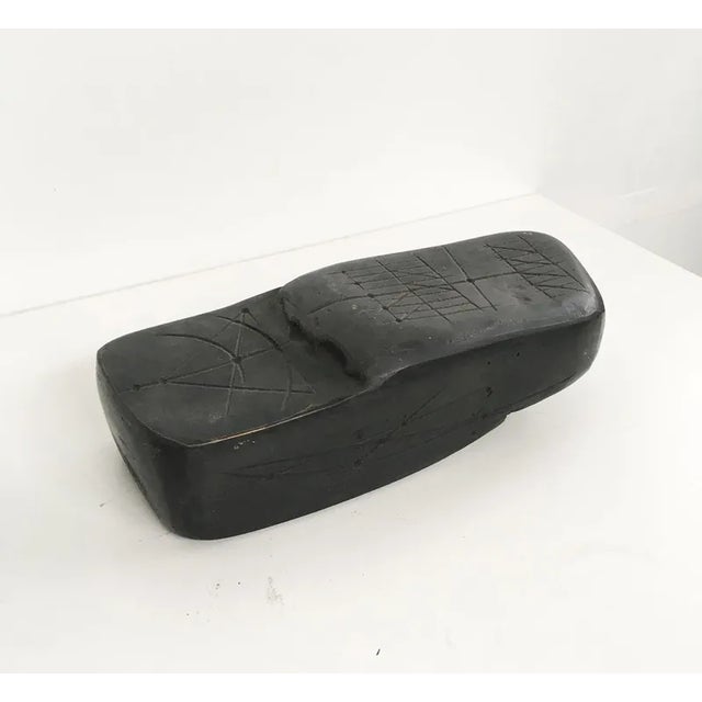 Walter Valentini, Black Abstract Tracce Sculpture, 1980, Bronze For Sale - Image 4 of 13