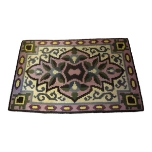 1930s French Art Deco Geometric Rug-5'8" X 3' 9"